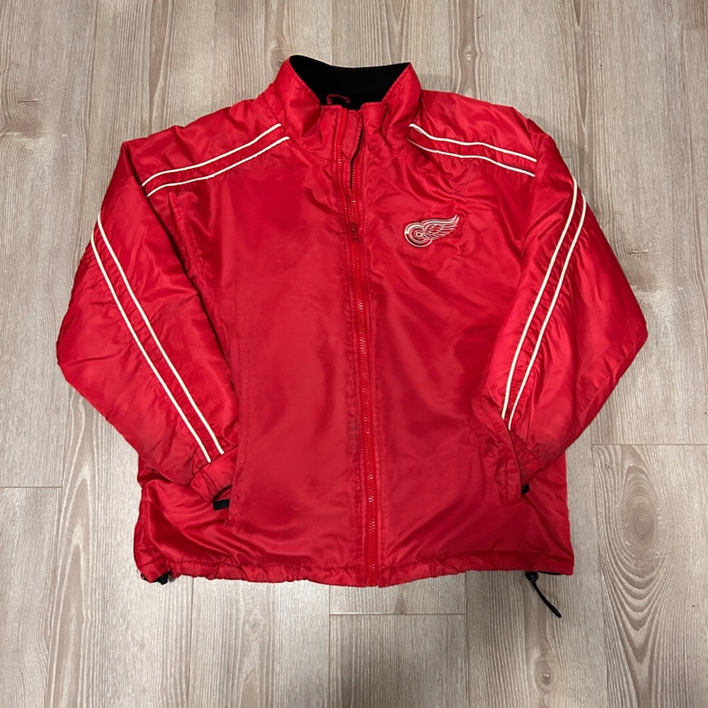 Vintage 90s Detroit Red Wings NHL x Pro Player Embroidered Bomber Jacket XL